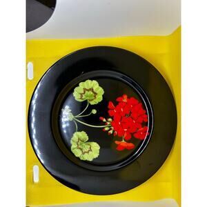 Tiffany & Co Plates Mrs Delany’s Flowers Set Of 4 Bread Salad Flowers on Black